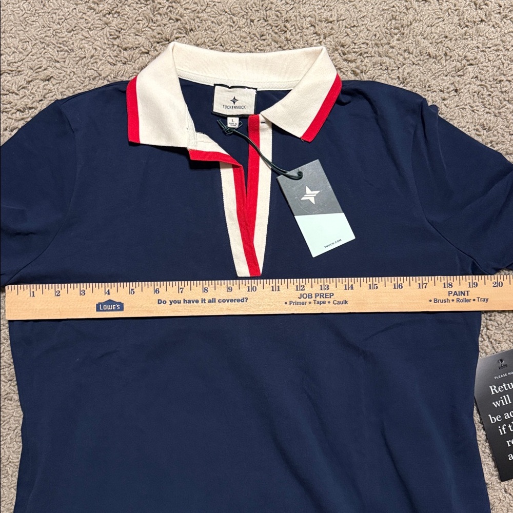 NWT Tuckernuck Hutton Polo Dress Navy, size L - Picture 3 of 4
